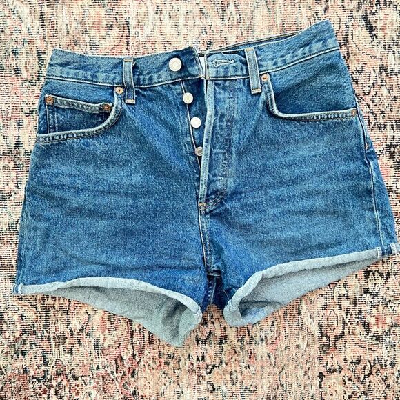 AGOLDE Dee Vintage High Rise Rolled Hem Short in Enamour, 27 - Picture 1 of 3